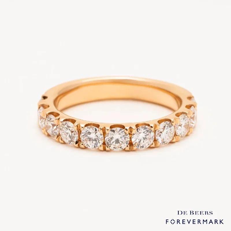 Women’s rings with peacock ore for iridescence -Forevermark Diamond Band in 18kt Rose Gold (1 3/8ct tw)