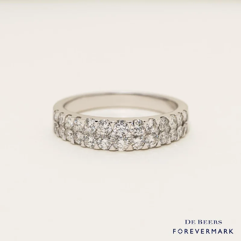 Women’s rings with raw moonstone for mystique -Forevermark Petite Diamond Band in 18kt White Gold (1ct tw)