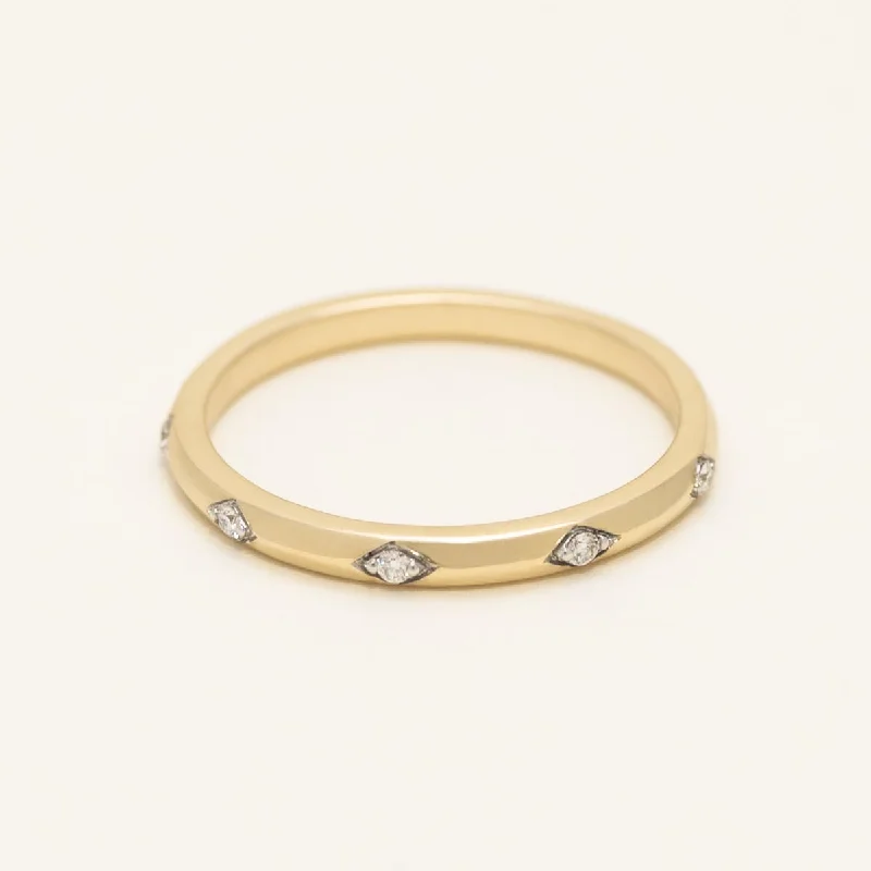 Women’s platinum rings with dazzling black diamonds -Diamond Band in 14kt Yellow Gold (1/20ct  tw)