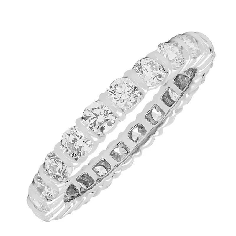 Necklaces and pendants with custom designs for a completely unique jewelry piece-Diamond Bar Set Eternity Band in Platinum (1 7/8ct tw)