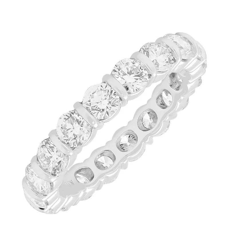 Best necklaces and pendants with butterfly wings for a delicate, graceful style-Diamond Bar Set Eternity Band in Platinum (2 3/4ct tw)