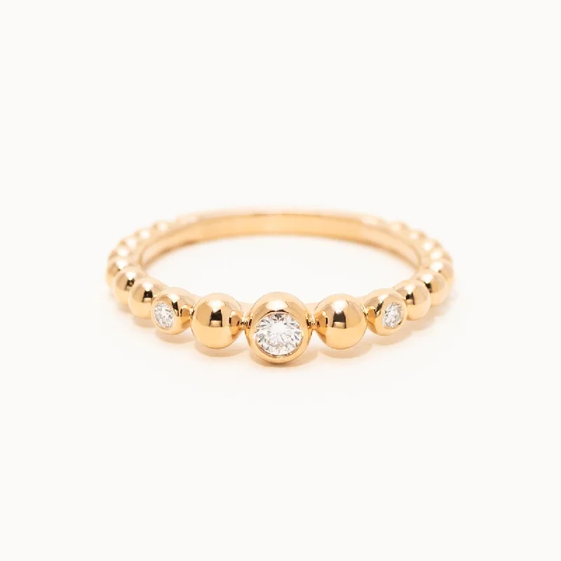 Women’s rings with natural turquoise for boho -Diamond Bezel Fashion Ring in 14kt Rose Gold (1/7ct tw)