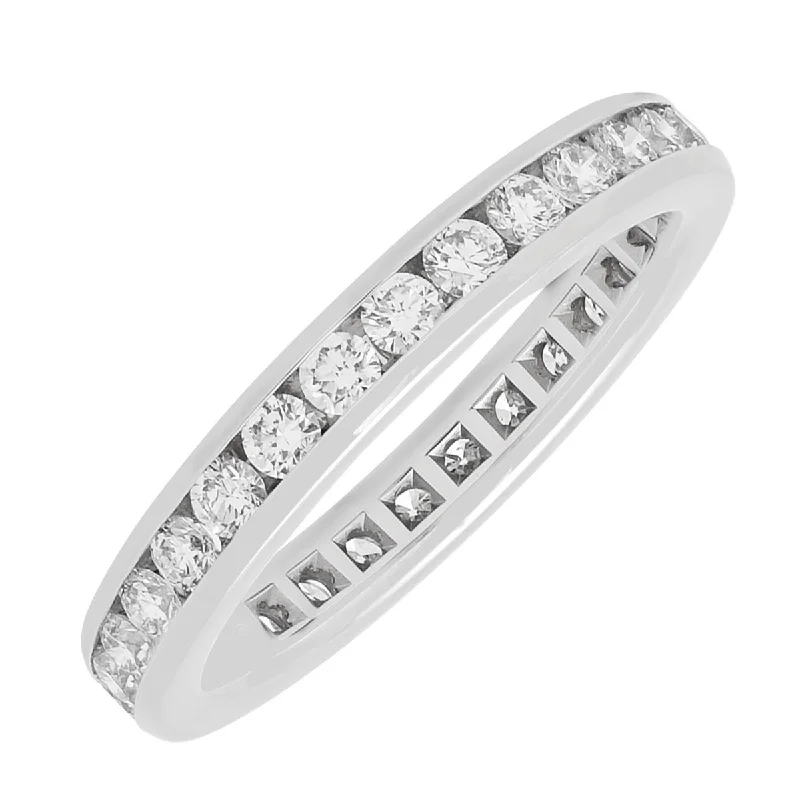 Beautiful necklaces and pendants with moonstone for an ethereal, mystical appearance-Diamond Channel Eternity Band in Platinum (1 1/10ct tw)