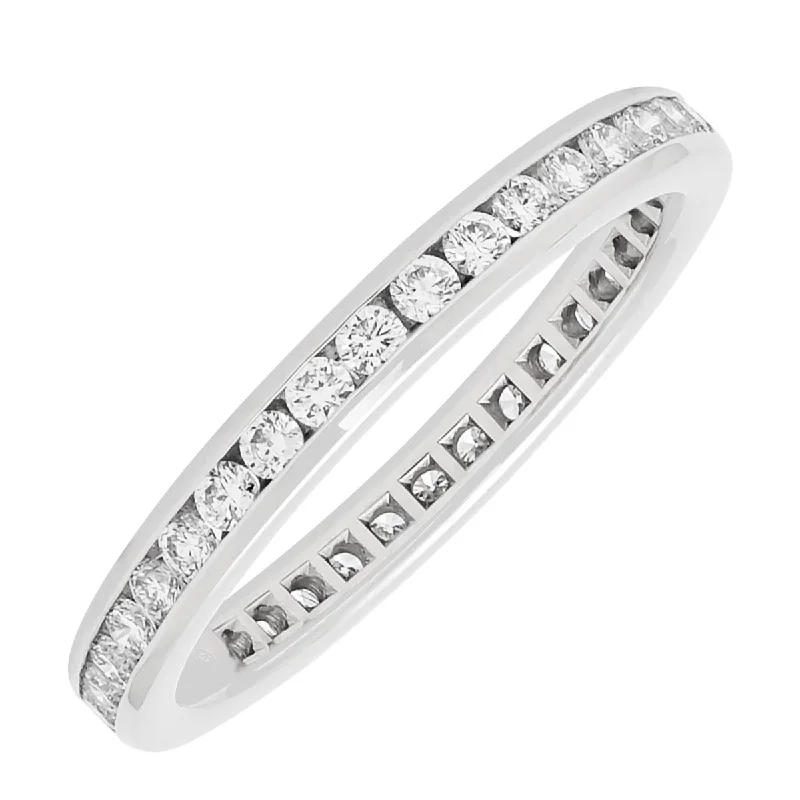 Elegant necklaces and pendants with infinity symbols for timeless designs-Diamond Channel Eternity Band in Platinum (5/8ct tw)