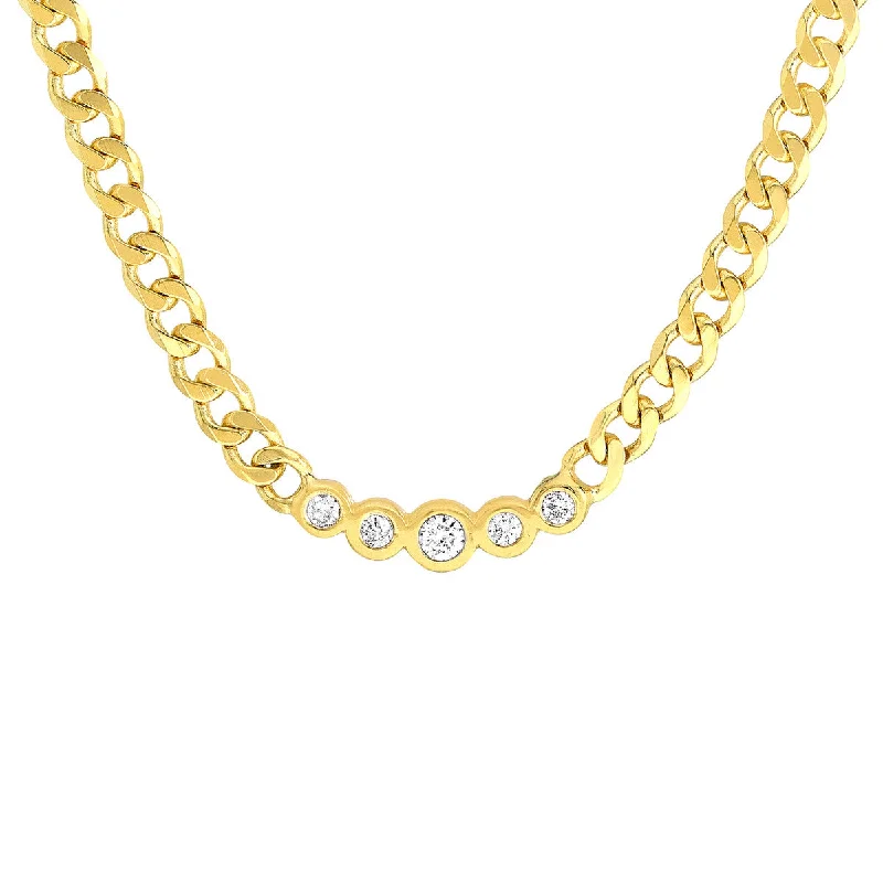 Beautiful necklaces and pendants with diamond-encrusted designs for maximum sparkle-Diamond Curb Chain