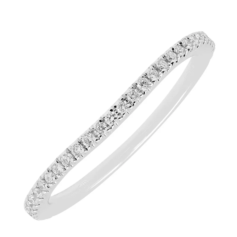 Necklaces and pendants with custom designs for a completely unique jewelry piece-Diamond Curved Wedding Band in 14kt White Gold (1/7ct tw)