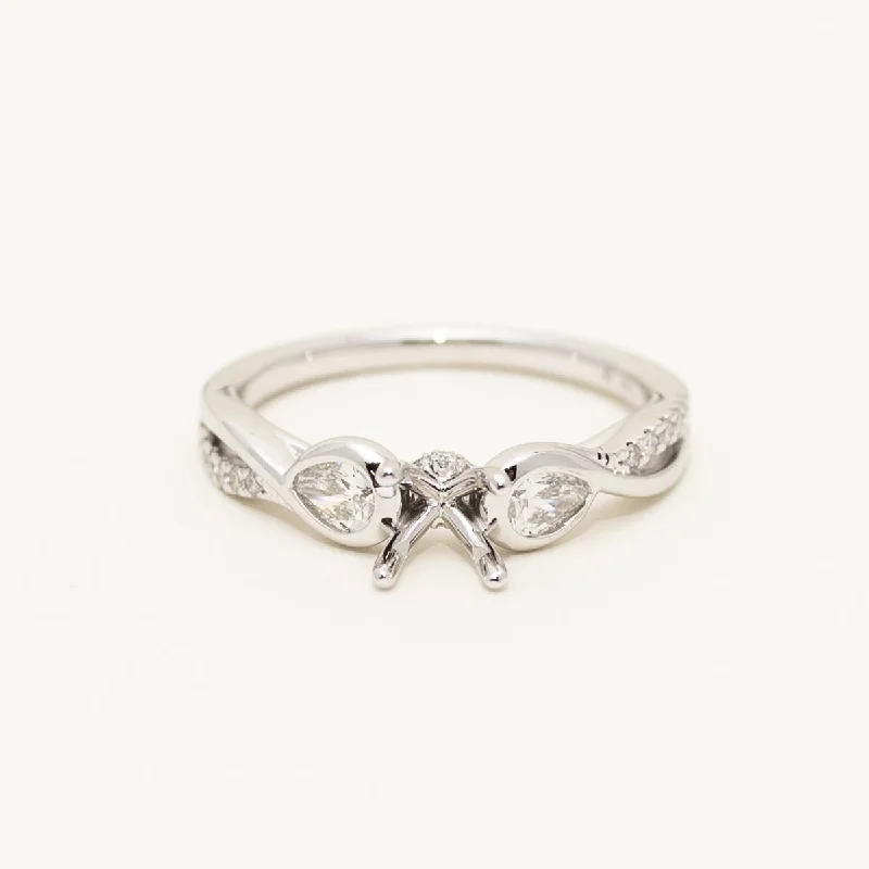 Women’s rings with etched initials for meaning -Diamond Engagement Ring Setting in 14kt White Gold (1/3ct tw)