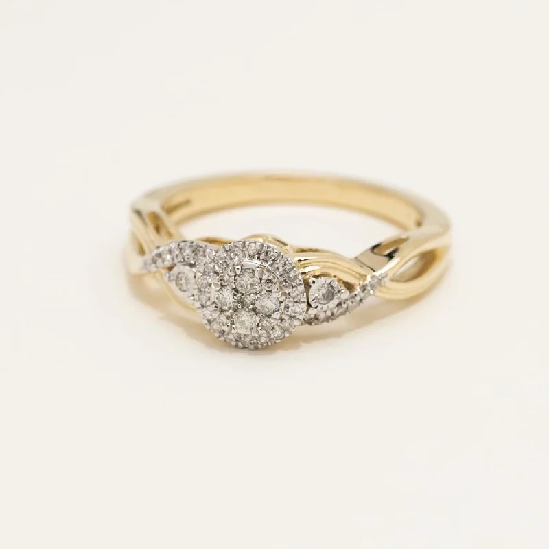 Women’s rings with matte silver for understated -Diamond Promise Ring in 14kt Yellow Gold (1/5ct tw)