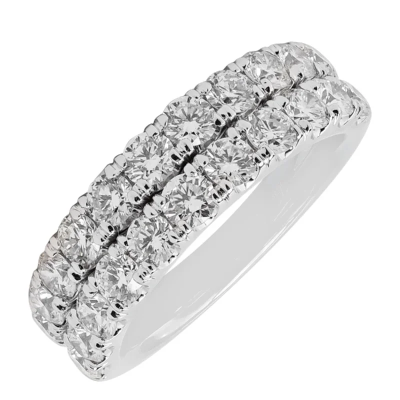 Best necklaces and pendants with statement designs for a fashionable accessory-Diamond Two Row Band in 14kt White Gold (2ct tw)