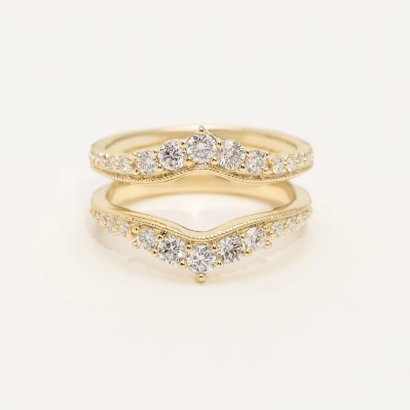 Women’s vintage-style rings with oxidized finish -Diamond Wedding Ring Insert in 14kt Yellow Gold (3/4ct tw)