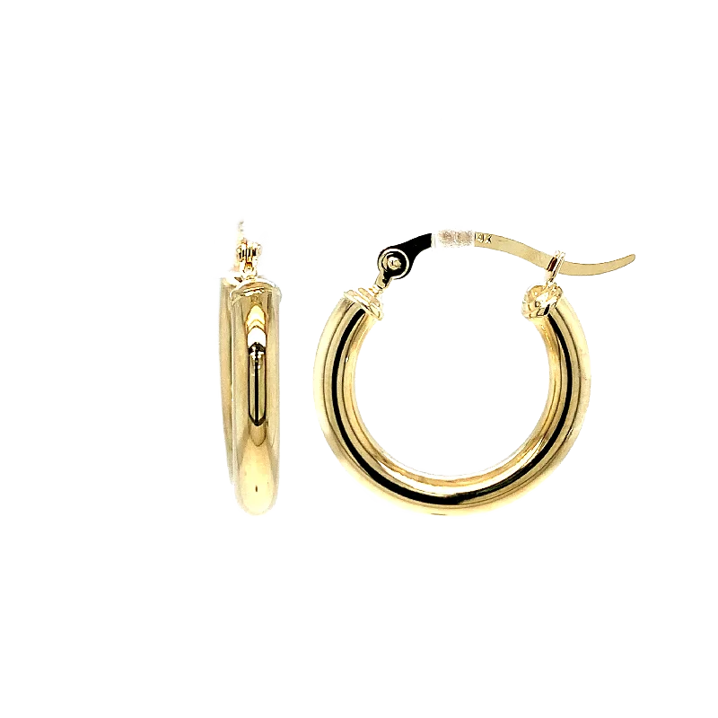 Best necklaces and pendants with black diamonds for an edgy, bold statement-14K Yellow Gold Small Hoop