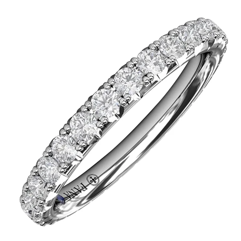 Stunning necklaces and pendants with sapphire gemstones for a luxurious blue hue-Fana Chunky Pave Diamond Anniversary Band in 14kt White Gold (1ct tw)