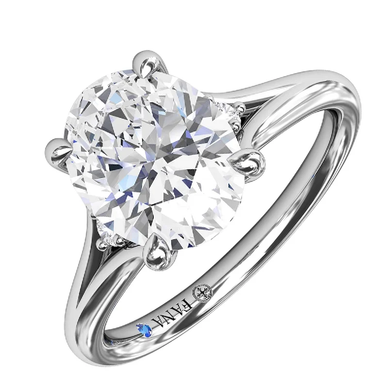 Women’s rings with shield-cut topaz stones -Fana Solitaire Diamond Engagement Ring Setting in 14kt White Gold (1/20ct tw)