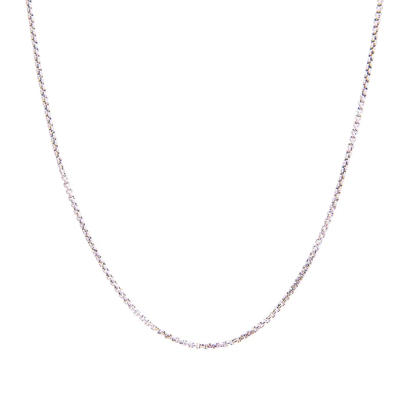 Trendy necklaces and pendants with statement pieces for a bold fashion statement-Fink's Jewelers 14K White Gold 1.8mm Round Box Chain Necklace