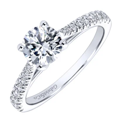 Women’s bridal rings with diamond halo settings -Gabriel Avery Diamond Engagement Ring Setting in 14kt White Gold (1/4ct tw)