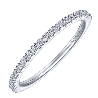 Women’s vintage-style rings with oxidized finish -Gabriel Diamond Stackable Ring in 14kt White Gold (1/10ct tw)