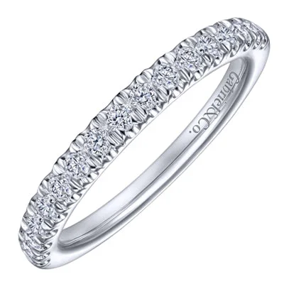 Women’s rings with matte silver for understated -Gabriel Diamond Stackable Ring in 14kt White Gold (1/3ct tw)