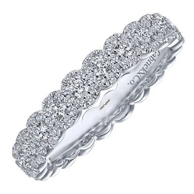 Women’s rings with clustered rose quartz stones -Gabriel Round Pave Diamond Band in 14kt White Gold (5/8ct tw)