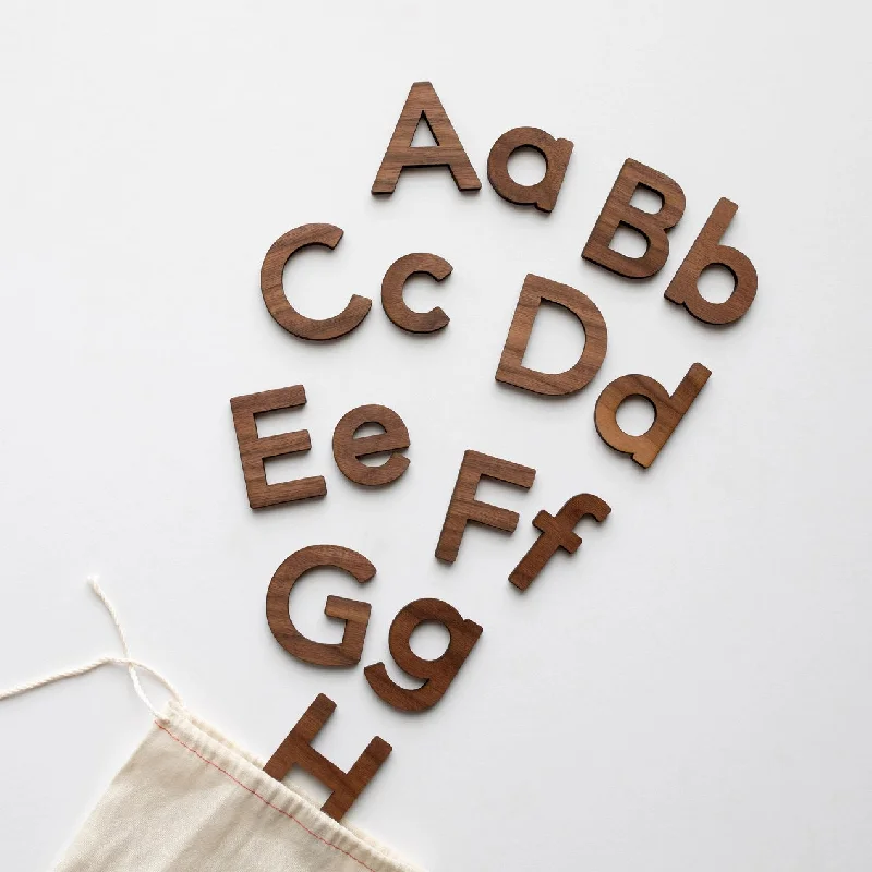 Best necklaces and pendants with statement designs for a fashionable accessory-Handmade Wooden Double Alphabet Set