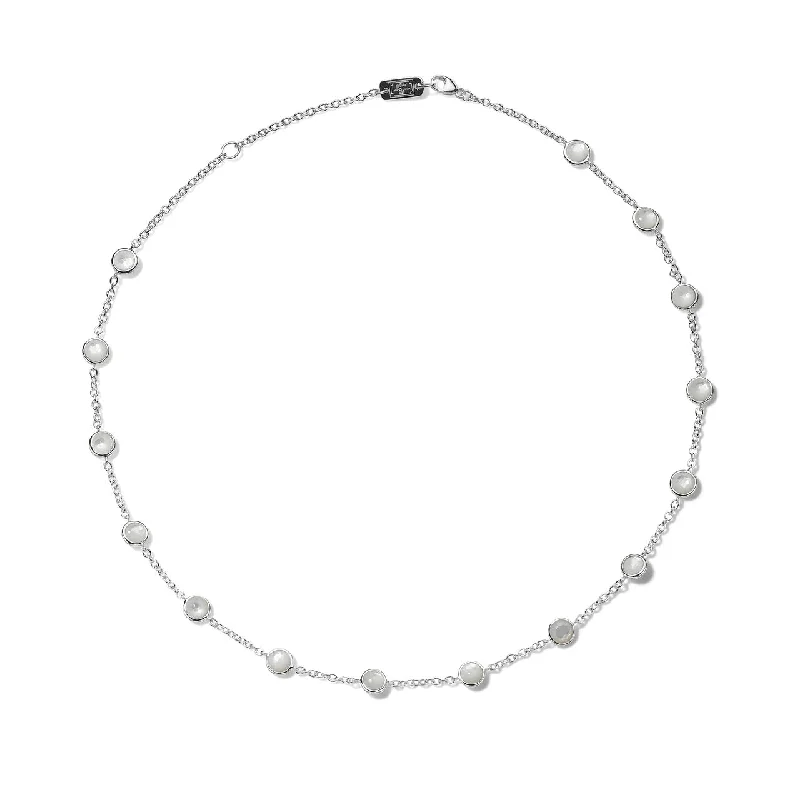 Necklaces and pendants with clear quartz for a pure and radiant look-IPPOLITA Lollipop® Sterling Silver Gemstone Station Necklace in Mother-of-Pearl