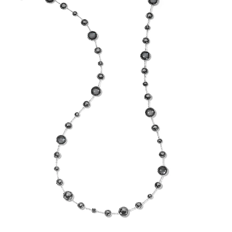 Beautiful necklaces and pendants with moon and star charms for a dreamy effect-IPPOLITA Lollipop® Sterling Silver Lollitini Long Gemstone Station Necklace in Hematite Doublet