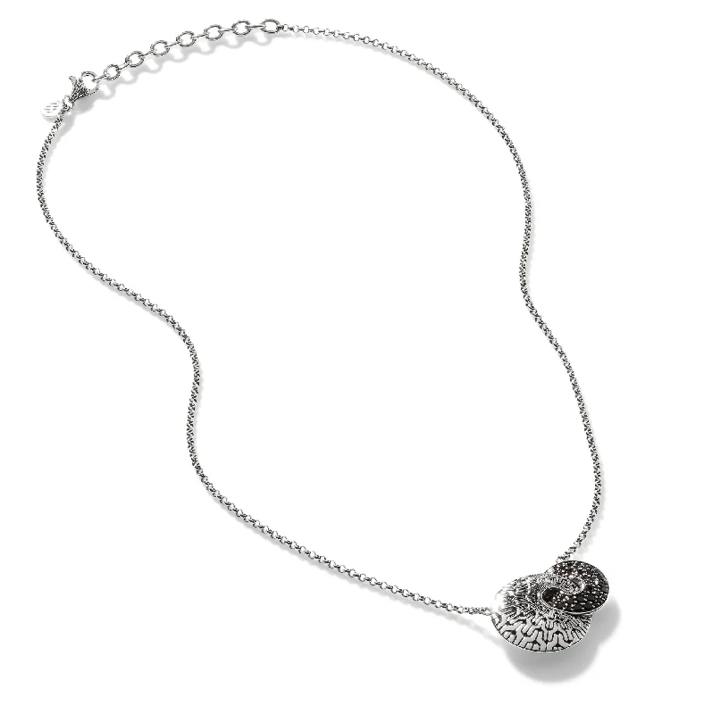 Beautiful necklaces and pendants with moon and star charms for a dreamy effect-John Hardy Classic Chain Hammered Necklace with Black Sapphire