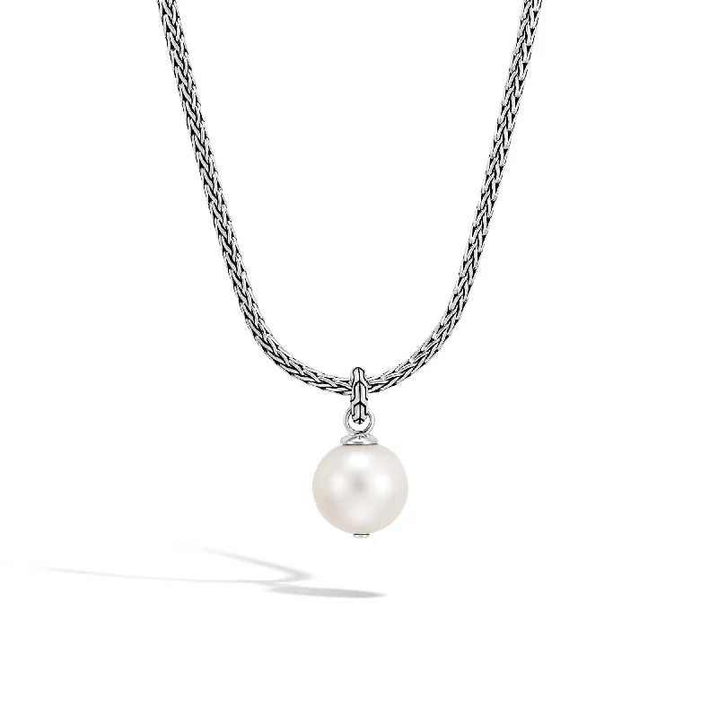 Best necklaces and pendants with intertwined designs for a symbol of unity-John Hardy Classic Chain Sterling Silver Freshwater Pearl Pendant Necklace