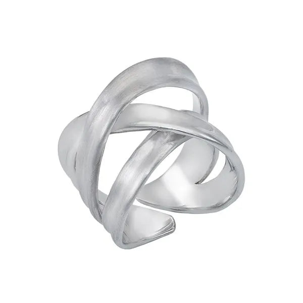 Women’s rings with geometric ruby for trend -Jorge Revilla Scarf Style Contemporary Ring