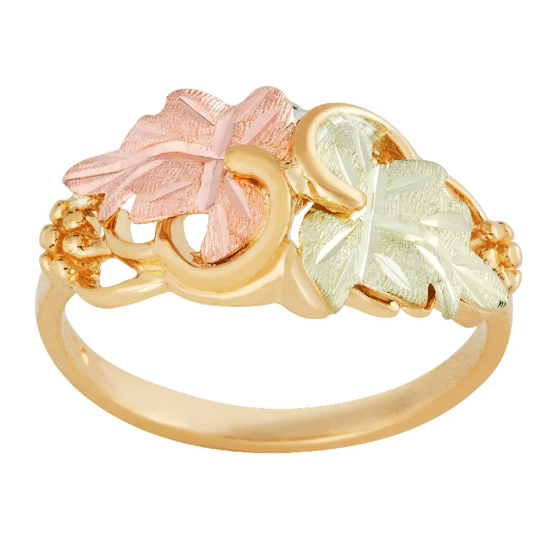 Women’s rings with bold agate for earth -Landstrom's Black Hills Gold Original Grape Leaf Ring