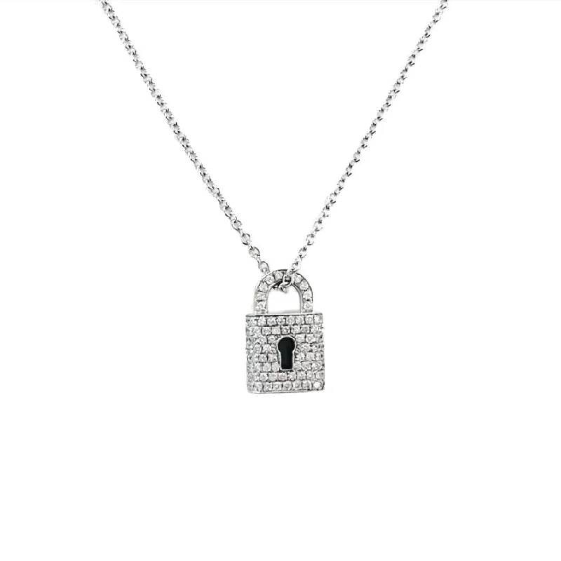 Best necklaces and pendants with heart-shaped designs for a romantic look-Pavé Lock