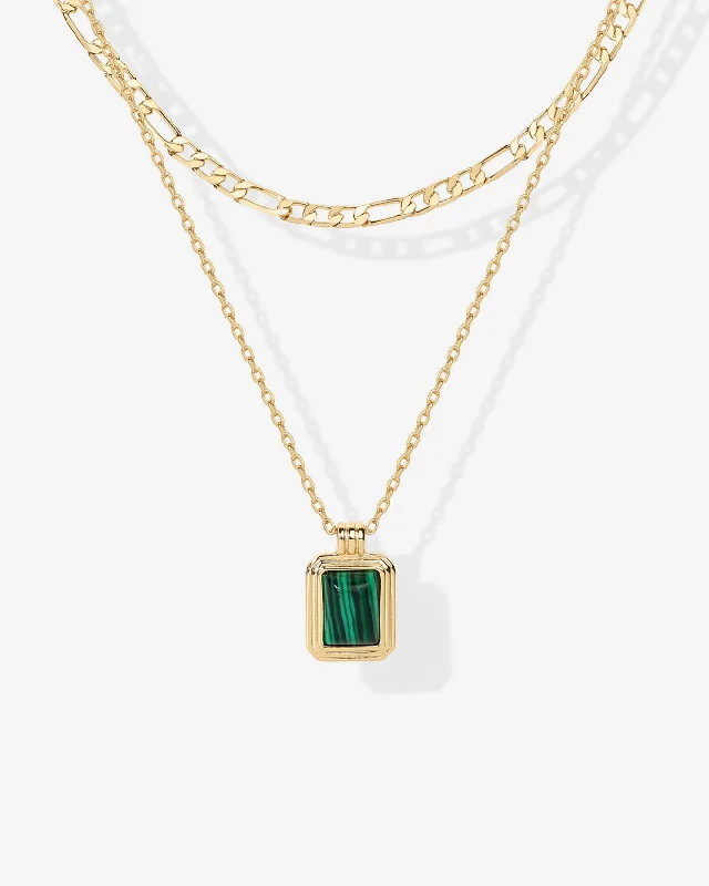 Best necklaces and pendants with silver chains for a sleek, timeless look-Malachite Layered Necklace