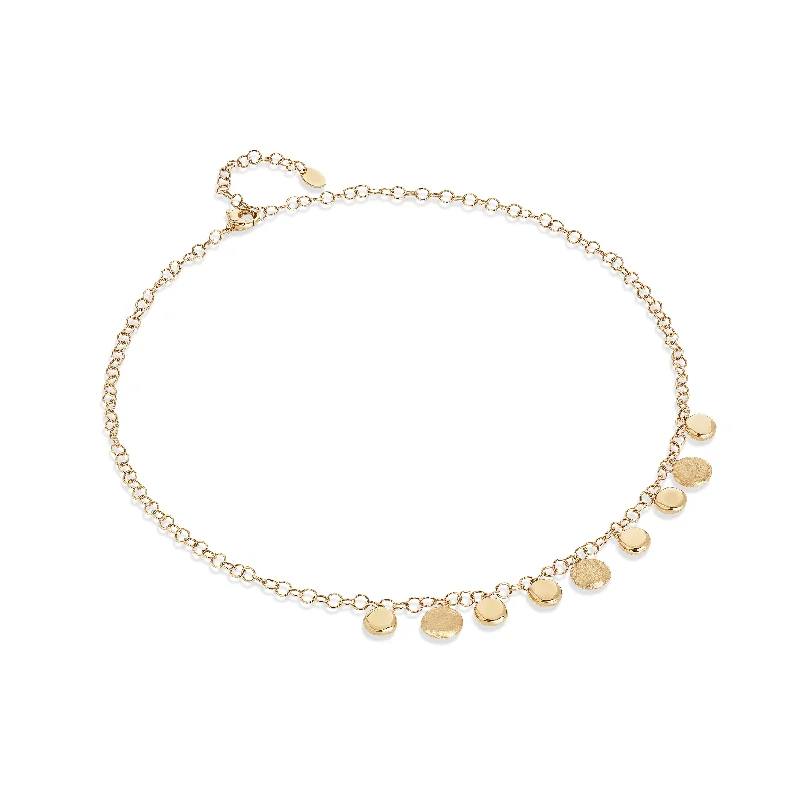 Beautiful necklaces and pendants with moon and star charms for a dreamy effect-Marco Bicego Jaipur 18K Yellow Gold Engraved and Polished Charm Half-Collar Necklace