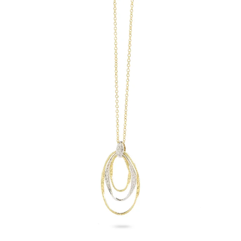 Beautiful necklaces and pendants with natural stones for an earthy, organic vibe-Marco Bicego Marrakech Onde 18K Yellow Gold and Diamond Open Oval Pendant