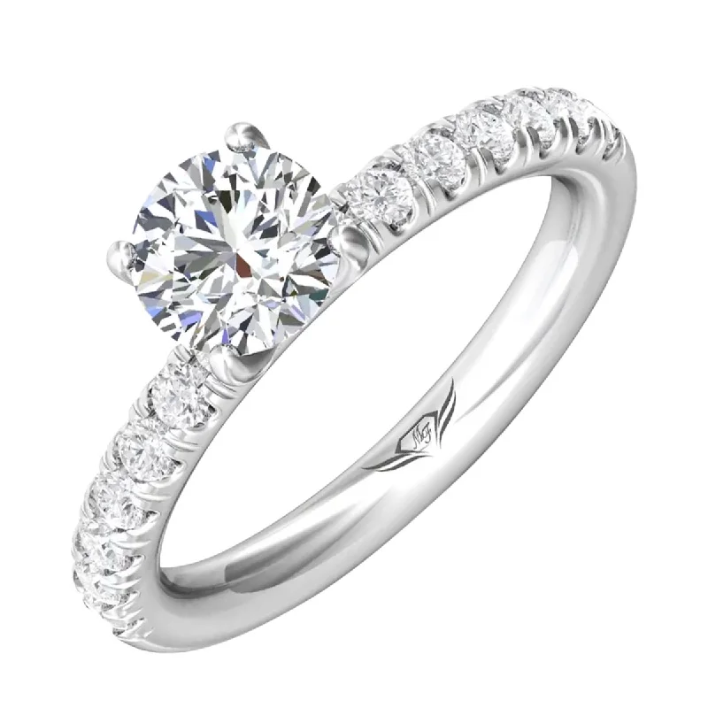 Women’s rings with rainbow moonstone for play -Martin Flyer Diamond Engagement Ring Setting in 14kt White Gold (1/2ct tw)