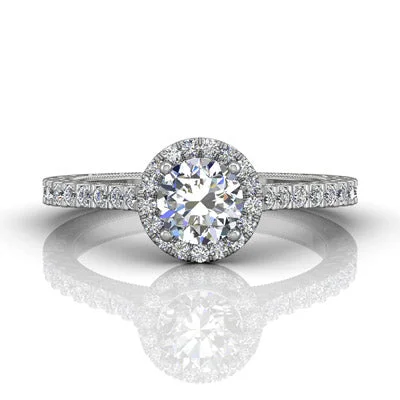 Women’s rings with herkimer diamonds for clarity -Martin Flyer Diamond Engagement Ring Setting in 14kt White Gold (1/3ct tw)