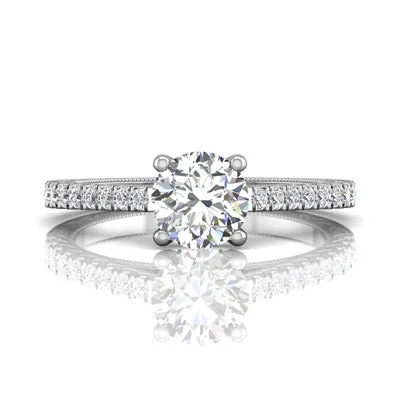 Women’s rings with gothic emerald for drama -Martin Flyer Diamond Engagement Ring Setting in 14kt White Gold (1/3ct tw)