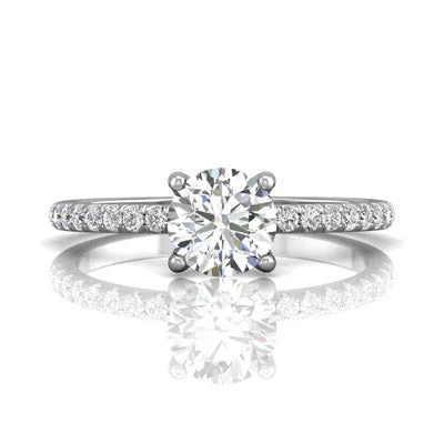 Women’s rings with shield-cut topaz stones -Martin Flyer Diamond Engagement Ring Setting in 14kt White Gold (1/4ct tw)