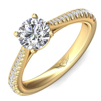 Women’s bridal rings with diamond halo settings -Martin Flyer Diamond Engagement Ring Setting in 14kt Yellow Gold (1/3ct tw)