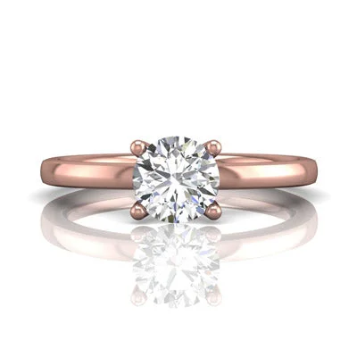 Women’s rings with polished peacock ore glow -Martin Flyer Solitiare Engagement Ring Setting in 14kt Rose Gold