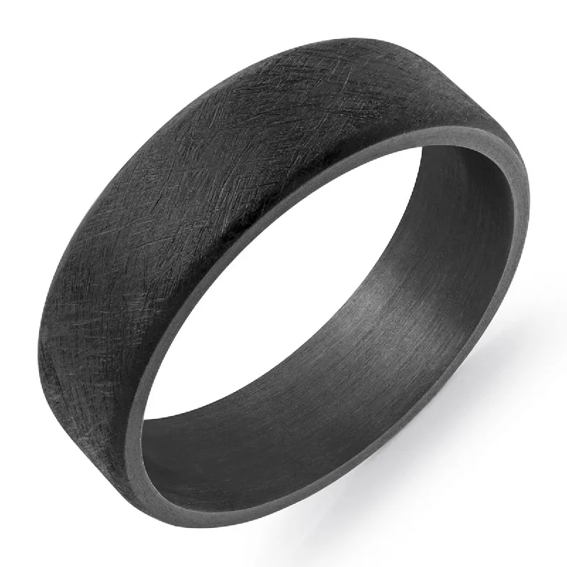 Trendy necklaces and pendants with statement pieces for a bold fashion statement-Mens Wedding Band in Black Tantalum