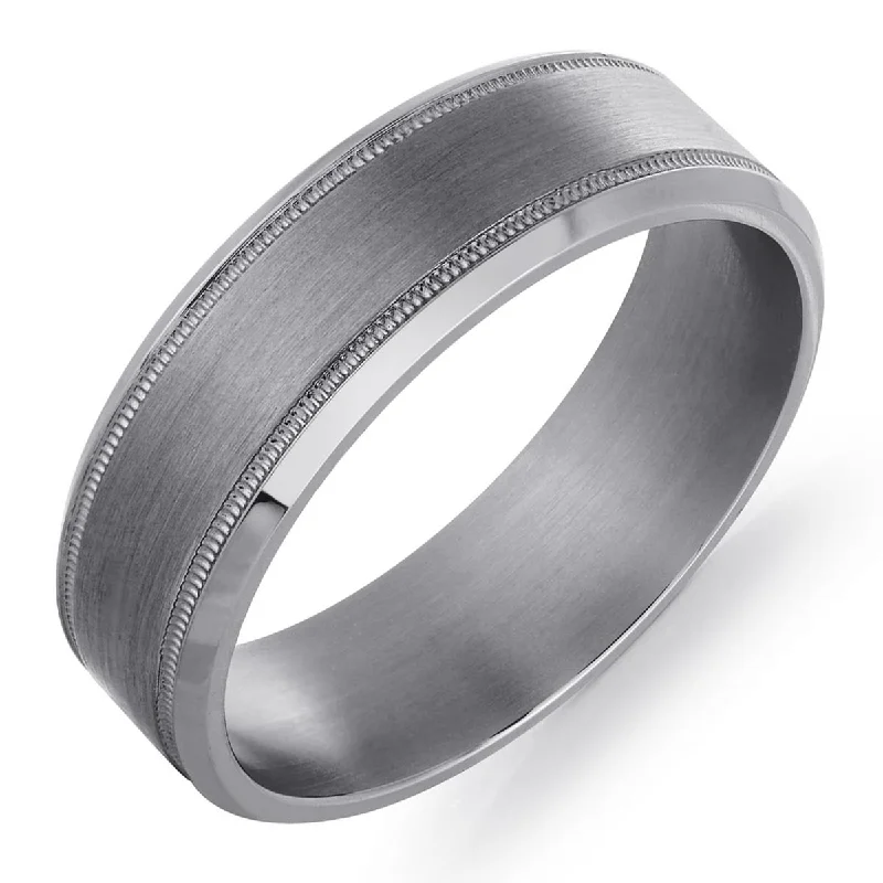 Beautiful necklaces and pendants with layered chains for a fashionable, chic look-Mens Wedding Band in Tantalum (7mm)