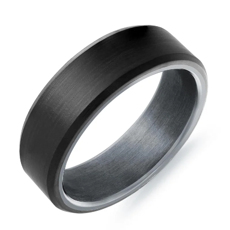 Necklaces and pendants with infinity love symbols for an eternal, romantic gesture-Mens Wedding Band in Tantalum and Carbon Fiber (8mm)