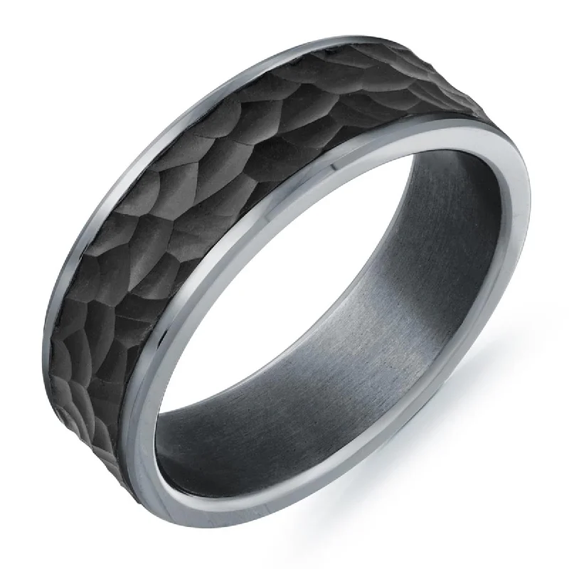 Stunning necklaces and pendants with turquoise and gold for a vibrant, earthy look-Mens Wedding Band in Tantalum and Carbon Fiber