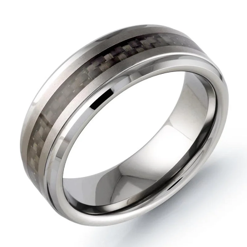 Necklaces and pendants with abstract shapes for a modern, creative appearance-Mens Wedding Band in Tungsten (8mm)