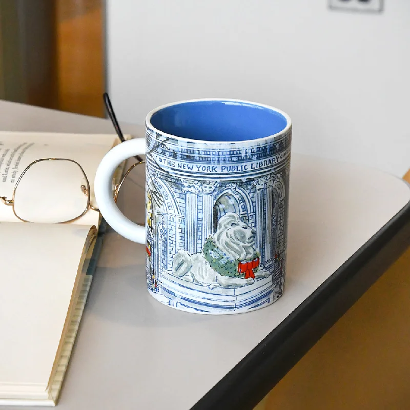 Women’s rings with polished amber for warmth -NYPL Michael Storrings Lion Holiday Mug