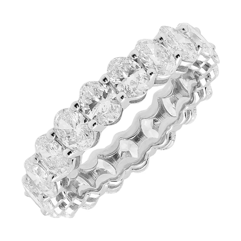 Best necklaces and pendants with heart-shaped lockets for a sentimental keepsake-Oval Diamond Eternity Band in 14kt White Gold (3 1/2ct tw)