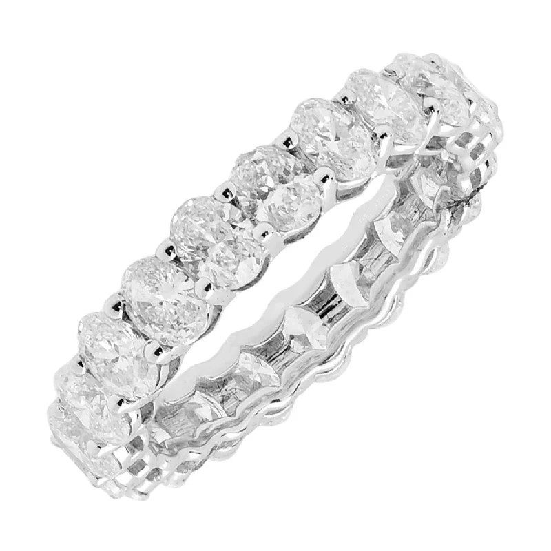 Unique necklaces and pendants with tree of life motifs for nature-inspired elegance-Oval Diamond Eternity Band in 14kt White Gold (3ct tw)