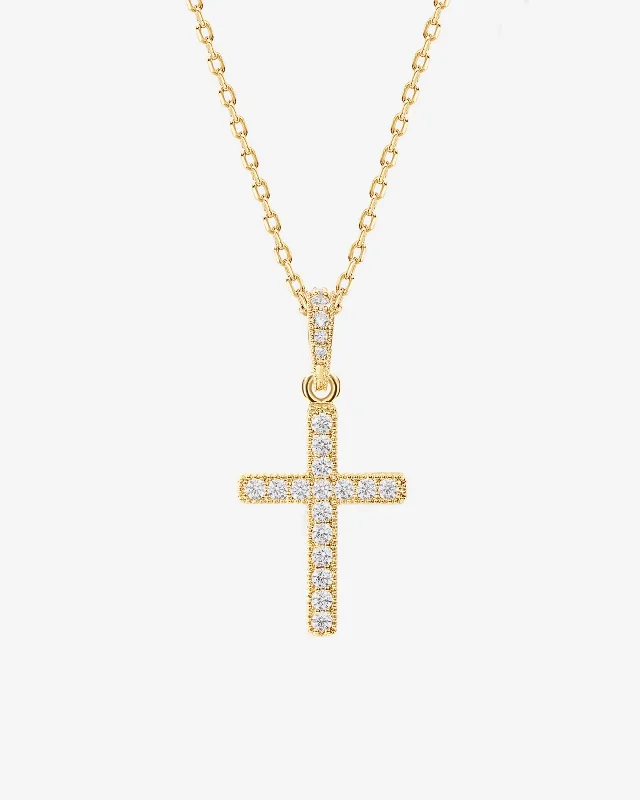 Best necklaces and pendants with art deco elements for a vintage, glamorous design-Pavé Cross Necklace