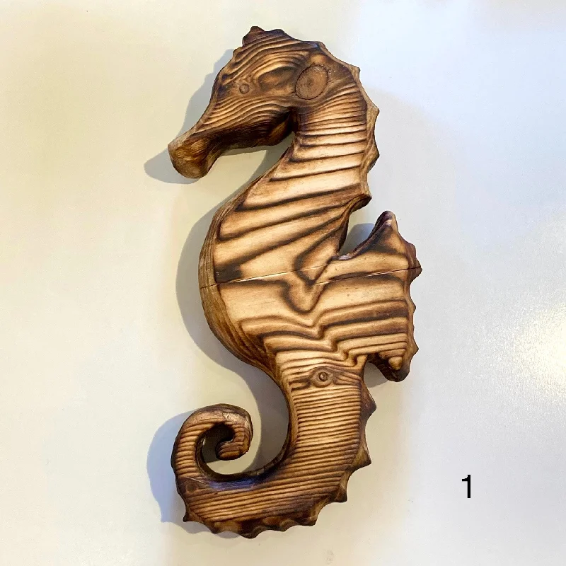 Best necklaces and pendants with silver chains for a sleek, timeless look-Reclaimed Wood Sea Horses