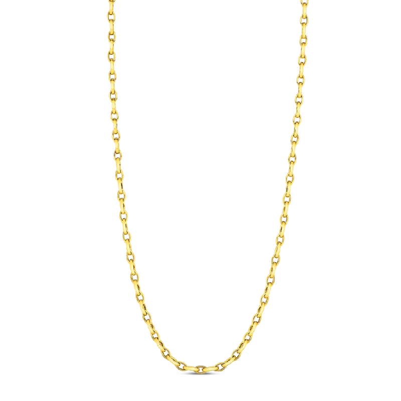 Necklaces and pendants with pearls for a classic and sophisticated touch-Roberto Coin 18K Yellow Gold High Polish Almond Link Chain